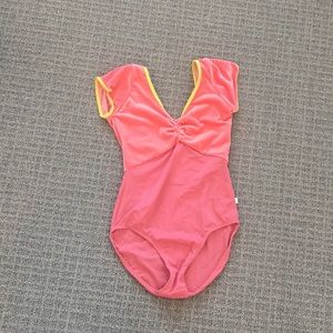 Pink Classin Leotard with Yellow Trim